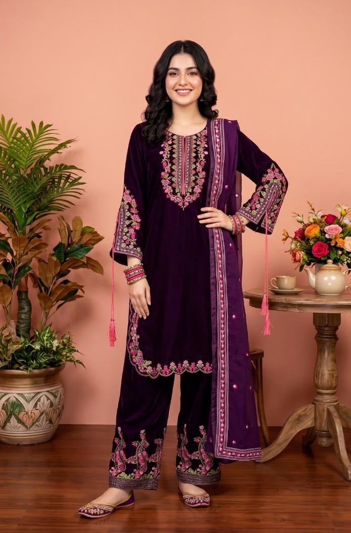Kashmiri Aari Velvet Set